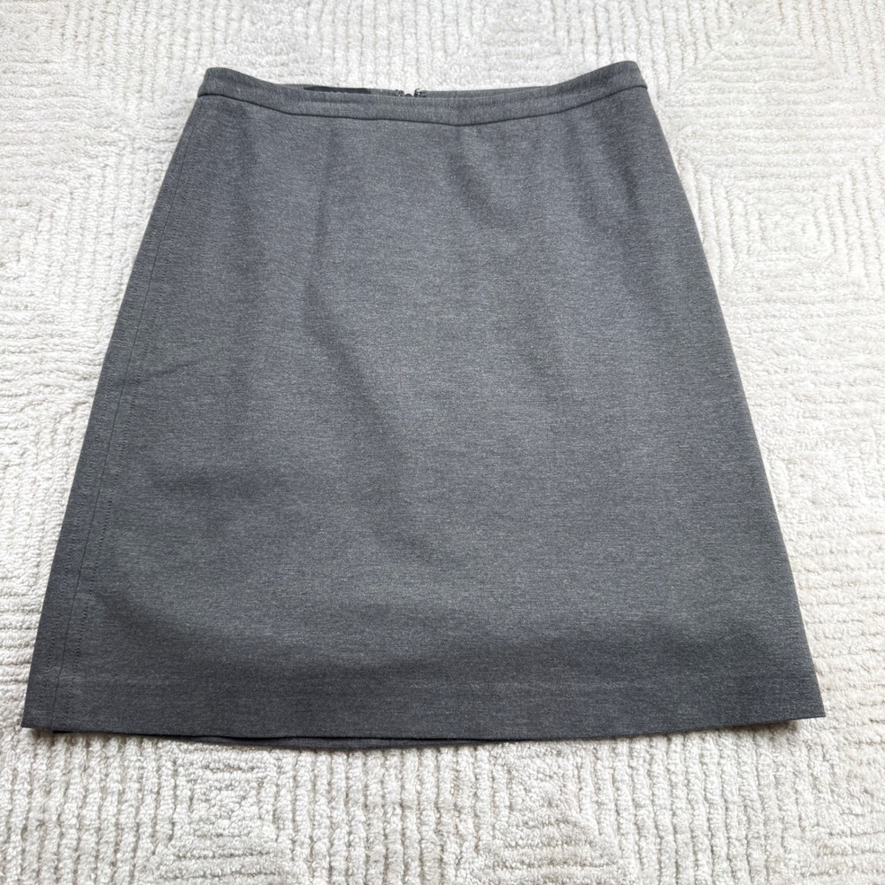Talbots A-Line Skirt Women's 6 Grey Ponte Knit Career Professional Office Wear